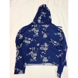 Rue21 Blue Floral Croptop Women's Hoodie XL
